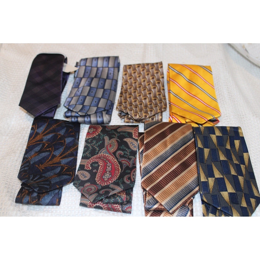 Lot of 8‎ Mens Tie 100% silk Brand Salvatore Pellegrino Christian Dior etc.